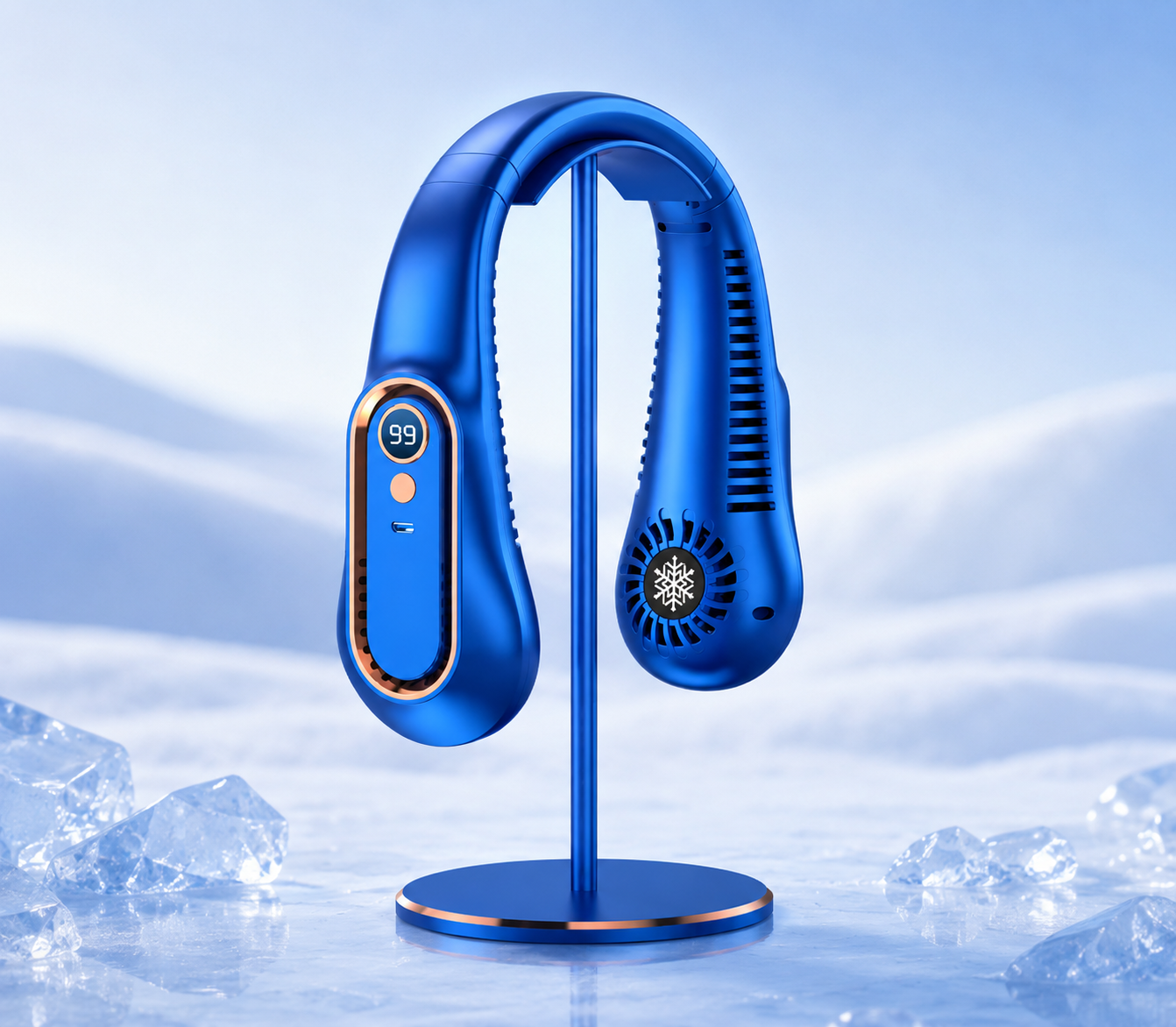 Premium Portable Neck Fan with Digital Display